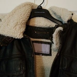 NEW Wilson's fleece lined leather bomber jacket